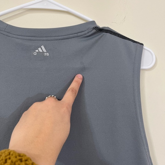 Adidas Gray Stripe Performance Muscle Tee - Picture 7 of 7